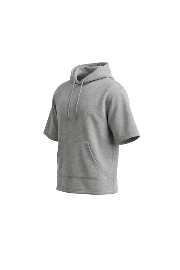 Men Short Sleeve Hoodie – Cool Gray 4C