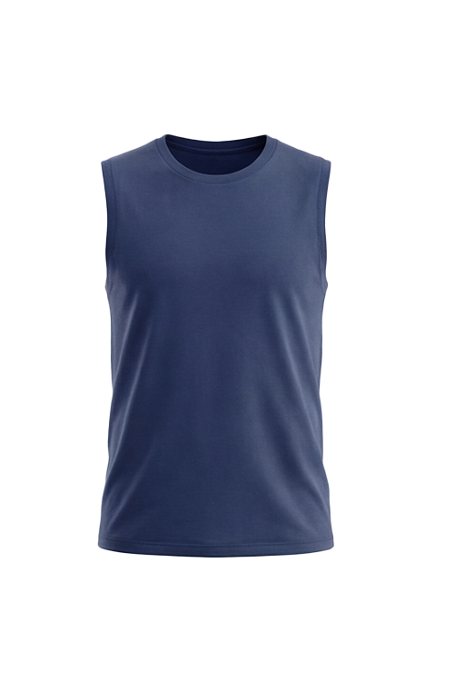 Boys Sleeveless Cotton Top – Maritime Blue