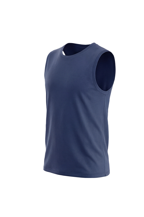 Boys Sleeveless Cotton Top – Maritime Blue