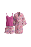 Women V-Neck Cotton Pajama Set – Mediterranean Blue