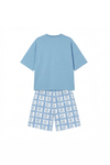 بيجامة رجالي قطن Oversized برقبة دائرية Sky Blue مع شورت واسع – راحة عصرية