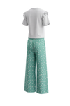 Girls SS T-Shirt With Wide-Leg Pants Pajama Set – Bright White