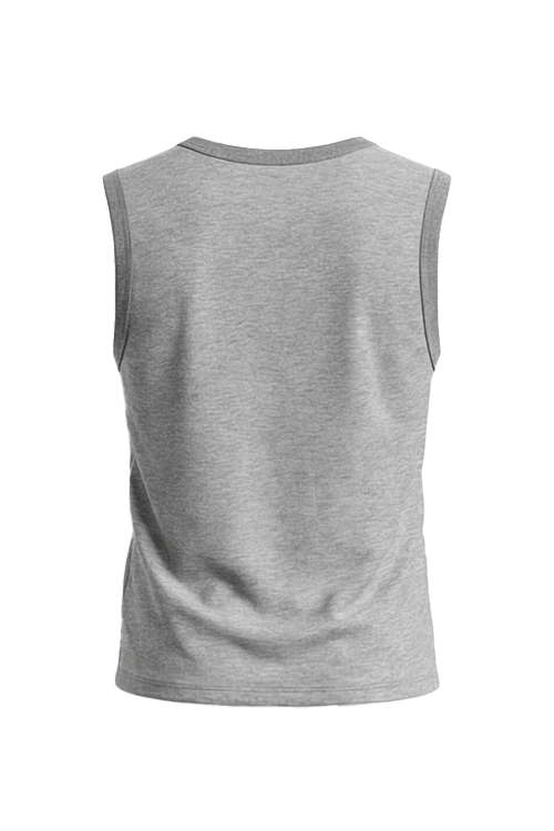 Boys Sleeveless Cotton Top – Cool Gray 4C Melange
