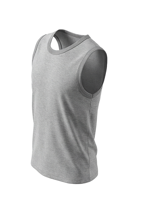 Boys Sleeveless Cotton Top – Cool Gray 4C Melange