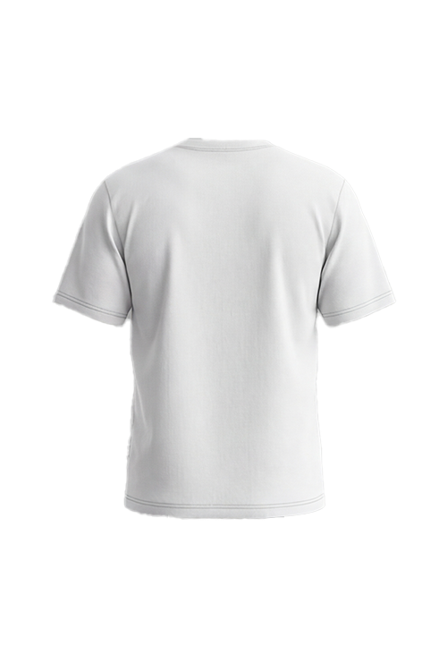 Boys SS Round Neck Cotton T-Shirt – Bright White - Orange