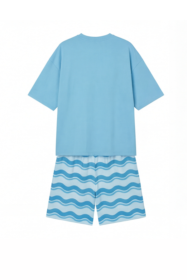 Men Oversized Cotton Pajama Set – Tropical Breeze