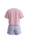 Girls SS Oversize Cropped T-Shirt With Wide-Leg Short Pajama Set – Ballerina