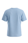 Boys SS Round Neck Cotton T-Shirt – Maritime Blue - Orange