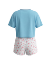 Girls SS Oversize Cropped T-Shirt With Wide-Leg Short Pajama Set – Tropical Breeze