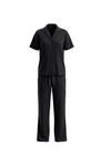 Women Lapel Cotton Pajama Set with Pants – Moonless Night