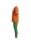 Women Oversize T-Shirt with Legging Pajama Set – Orange Peel
