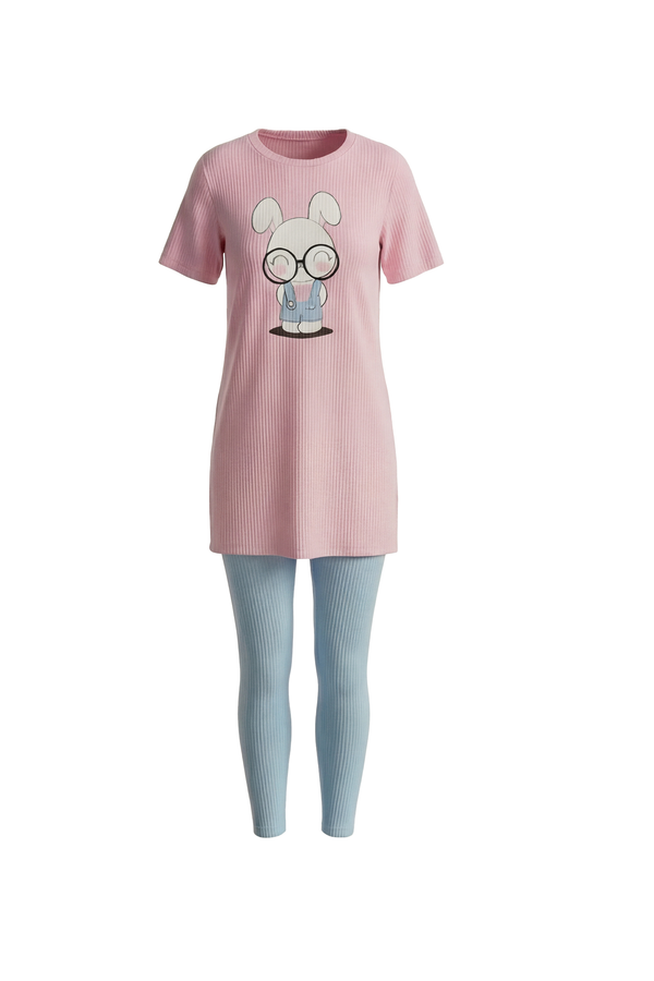 Women Oversize T-Shirt with Legging Pajama Set – Ballerina