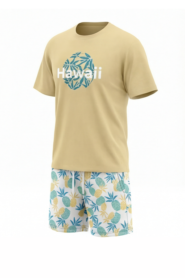 Men Round Neck Cotton Pajama Set – Mellow Yellow