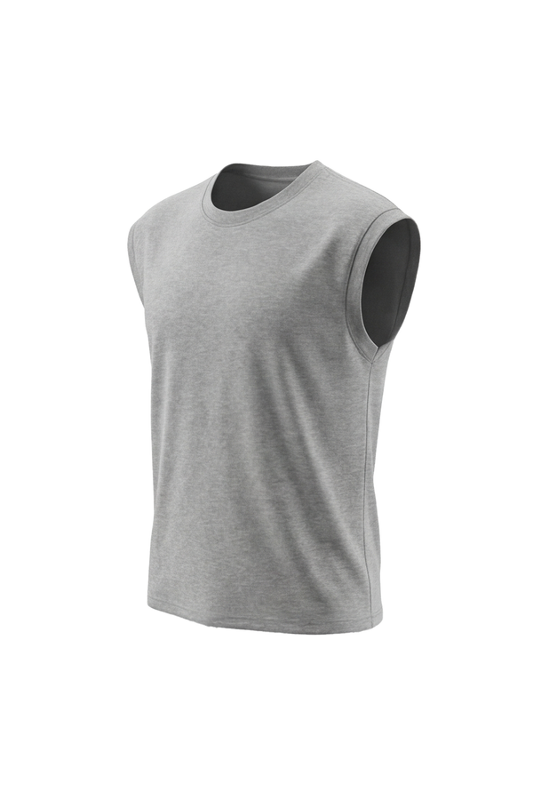 Men Sleeveless Cotton Tank Top – Cool Grey 4C