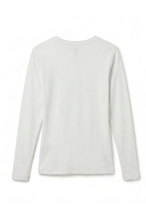 Women Long Sleeve Cotton Undershirt – Bright White