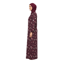 Load image into Gallery viewer, Women LS Dress | Burgundy Flower

