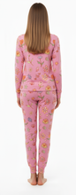 Load image into Gallery viewer, Woman LS PJ WITH PANTS  AOP/Prism Pink Flowers, Thermal light 100% Synthetic Knit