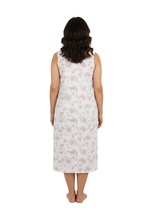 Load image into Gallery viewer, Women’s Sleeveless Woven Dress – White Flying Flower
