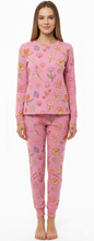 Load image into Gallery viewer, Woman LS PJ WITH PANTS  AOP/Prism Pink Flowers, Thermal light 100% Synthetic Knit