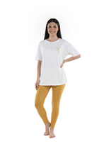 Load image into Gallery viewer, Women Short Sleeve Pajama with Legging - Bright White