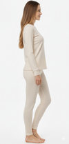 Women LS T.SHIRT THERMAL WHITE CAP GRAY