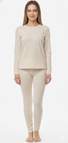 Women LS T.SHIRT THERMAL WHITE CAP GRAY