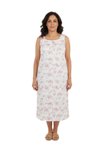 Load image into Gallery viewer, Women’s Sleeveless Woven Dress – White Flying Flower
