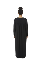 Load image into Gallery viewer, Women’s Long Sleeve Dress with Neck Lace – Moonless Night