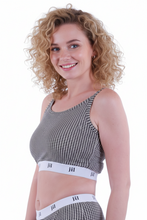 Load image into Gallery viewer, Women Sports Bra Black Houndstooth