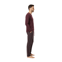 Load image into Gallery viewer, Men LS Pajama | Mauve Wine
