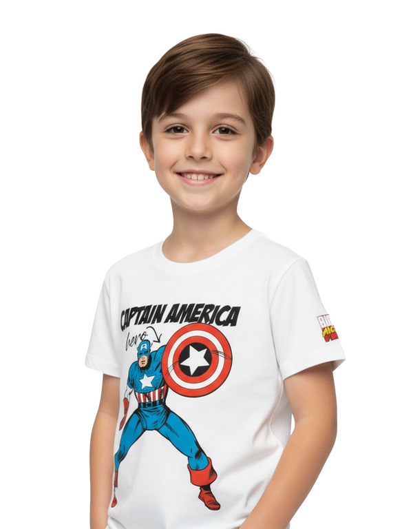 Marvel Avengers Boys’ 100% Cotton Short Sleeve T-Shirt – Bright White