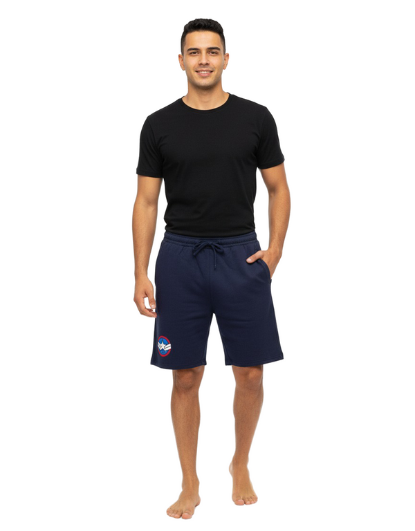 Marvel Captain America Men’s 100% Cotton French Terry Shorts – Maritime Blue