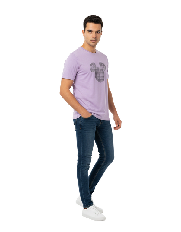 Disney Mickey Mouse Men’s 100% Cotton Oversize Short Sleeve T-Shirt – Orchid Petal