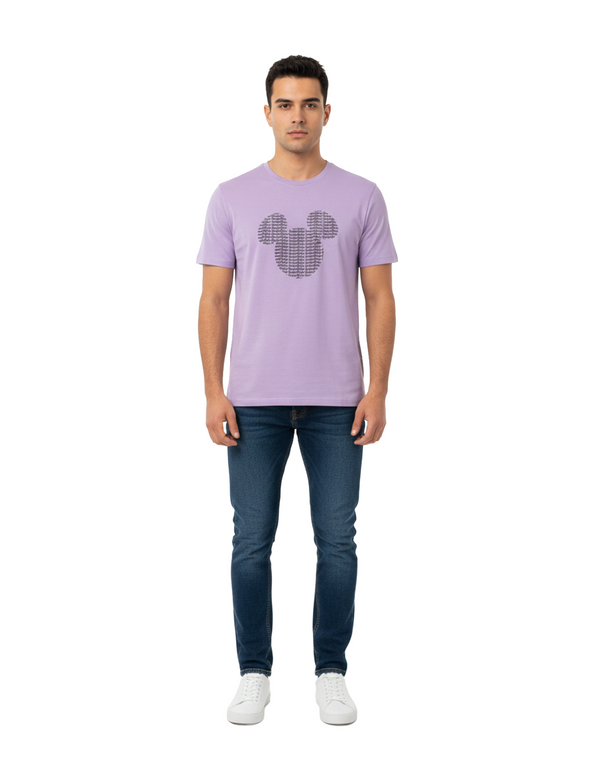 Disney Mickey Mouse Men’s 100% Cotton Oversize Short Sleeve T-Shirt – Orchid Petal