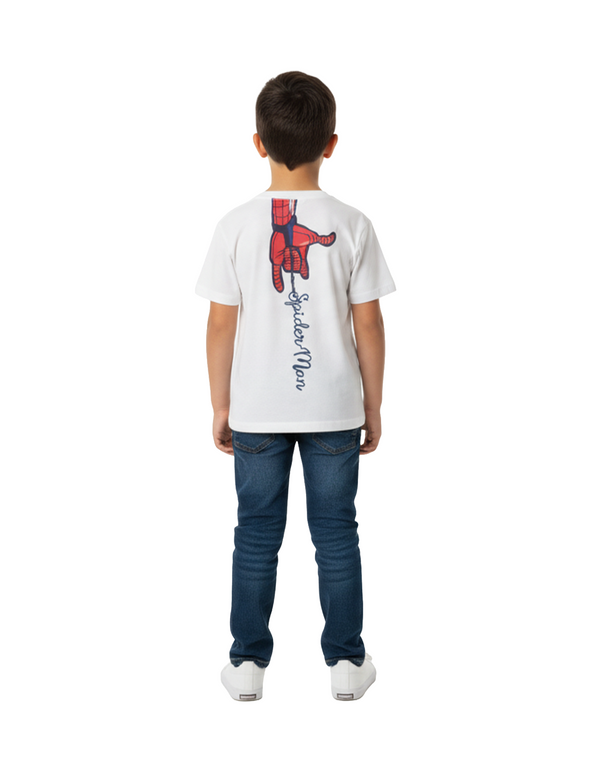 Boys Spider-Man Cotton T-Shirt – Bright White