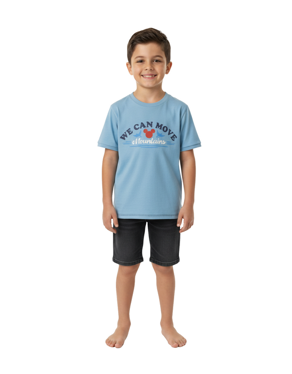 Disney Mickey Mouse Boys’ 100% Cotton Short Sleeve T-Shirt – Aquamarine
