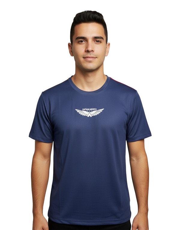 Marvel Captain America Men’s Oversize Short Sleeve T-Shirt – Beacon Blue