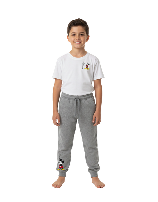 Disney Mickey Mouse Boys’ Cotton French Terry Sweatpants – Heather Grey