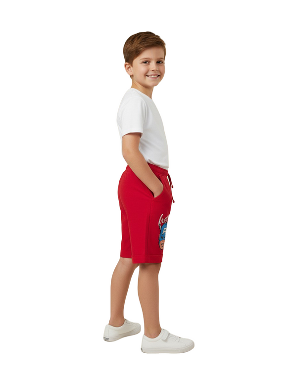 Marvel Avengers Boys’ 100% Cotton French Terry Shorts – Chinese Red