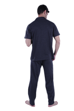 Load image into Gallery viewer, Men Short Sleeve Pajama with Buttons - Cool Gray 11C Melange