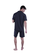 Load image into Gallery viewer, Men Short Sleeve Pajama with Button - Cool Gray 11C Melange
