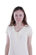 Load image into Gallery viewer, Women Short Sleeve Rib Dress - Transparent Yellow