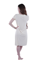 Load image into Gallery viewer, Women Short Sleeve Rib Dress - Transparent Yellow