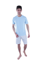 Load image into Gallery viewer, Men Short Sleeve Pajama with Shorts - Cabana Blue