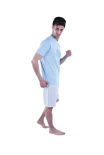 Load image into Gallery viewer, Men Short Sleeve Pajama with Shorts - Cabana Blue