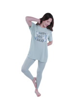 Load image into Gallery viewer, Women Short Sleeve Pajama with Legging - Cameo Green