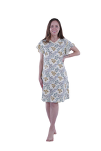 Load image into Gallery viewer, Women Short Sleeve Frill Dress - Transparent Yellow Garden Flower