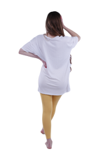 Load image into Gallery viewer, Women Short Sleeve Pajama with Legging - Bright White