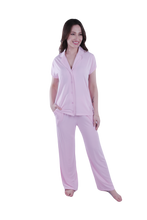 Load image into Gallery viewer, Women Short Sleeve Label Pajama with Pants - Ballerina
